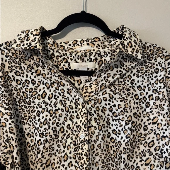 Chico’s No-Iron Cheetah Blouse - Picture 4 of 5
